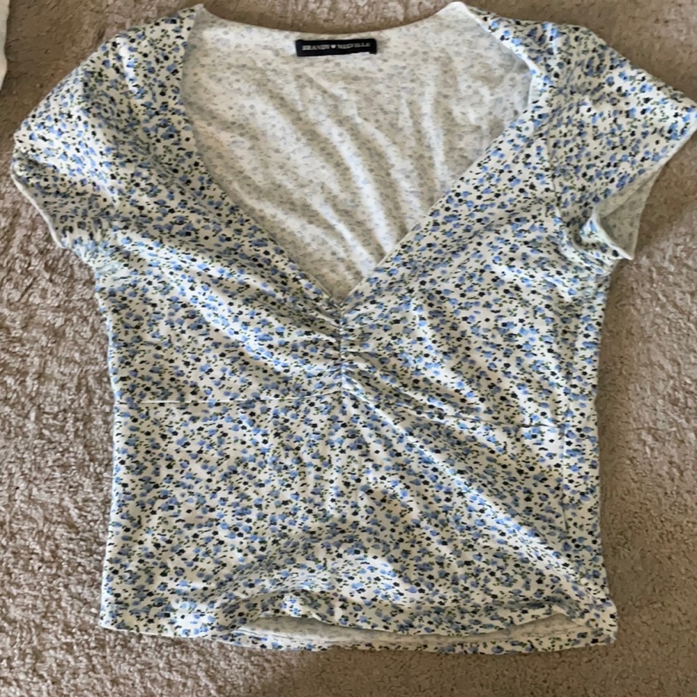 brandy gina floral plunge top